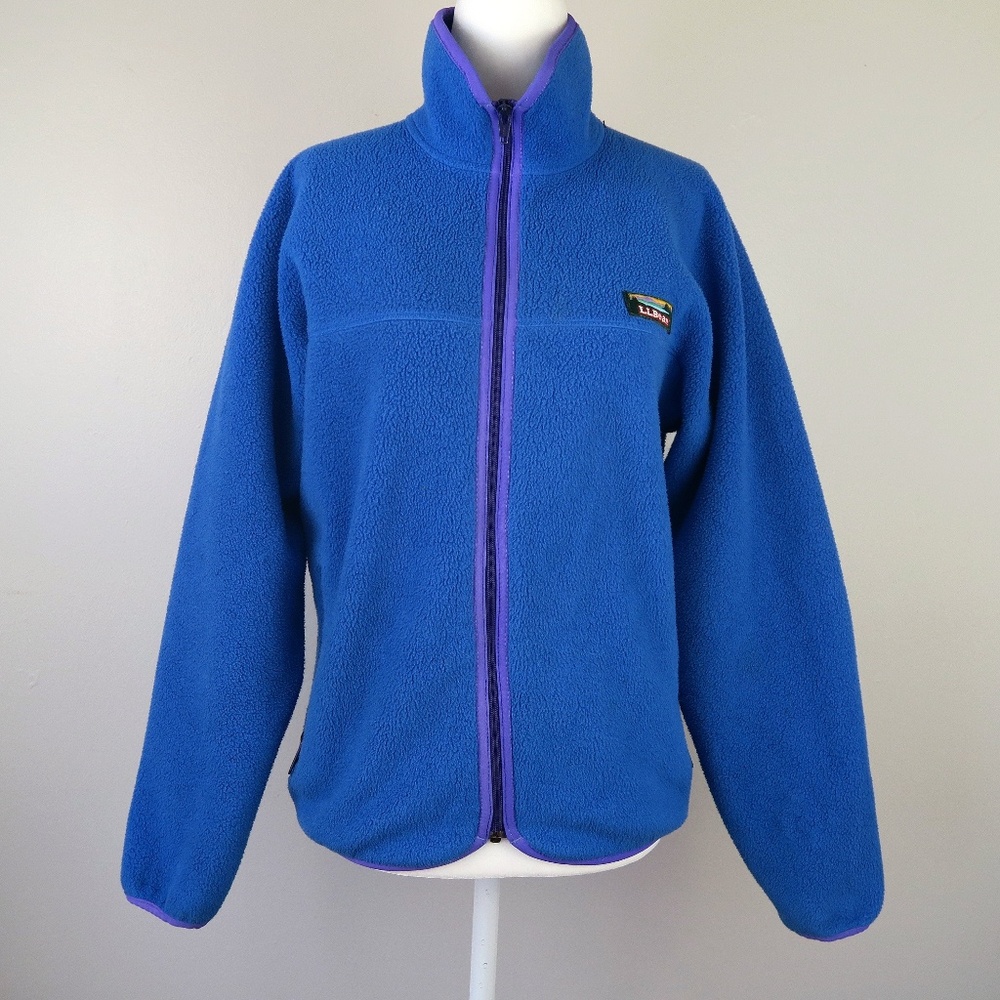 L.L. Bean 90s Blue Zip-Up Fleece Size M